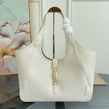 Colestore Gucci Mercato medium tote bag in White leather 35 x 28 x 15cm