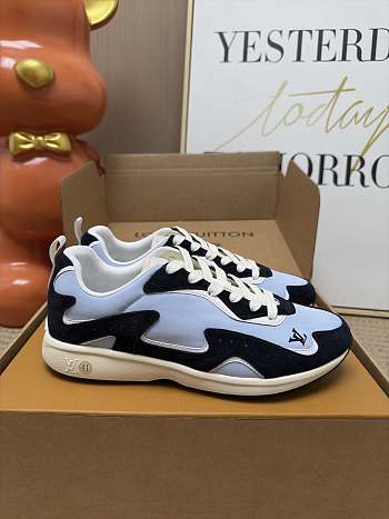 Colestore Louis Vuitton LV Drop 300 Sneaker Blue Nylon/Suede calf leather