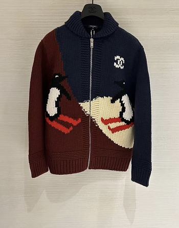 Colestore Chanel Cardigan - Cashmere, burgundy, navy blue & light Yellow