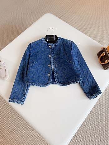 Colestore Louis Vuitton Quilted Denim Jacket Blue