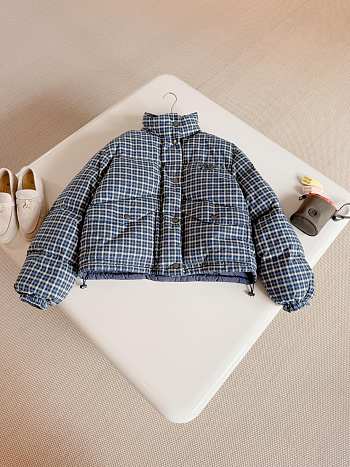 Colestore Miu Miu Reversible flannel down jacket Blue/White