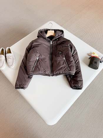 Colestore Miu Miu Cropped ripstop down jacket Cocoa Brown