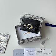 Colestore Dior Milly-La-Forêt Freesia Card Holder Black Macrocannage Lambskin 10.5 x 7.5 x 1 cm - 1