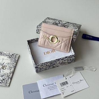 Colestore Dior Milly-La-Forêt Freesia Card Holder Soupir Pink Macrocannage Lambskin 10.5 x 7.5 x 1 cm