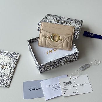 Colestore Dior Milly-La-Forêt Freesia Card Holder Trench Macrocannage Lambskin 10.5 x 7.5 x 1 cm