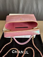 Colestore Chanel Fall Winter 2026 Vanity with Chain   Crocodile Embossed Iridescent Calfskin & Gold-Tone Metal Pink  17 x 19.5 x 5cm - 5