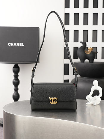 Colestore Chanel Fall-Winter 2026 Mini Flap bag Grained Calfskin & Gold-Tone Metal Black 22.5x14x8cm