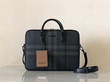Colestore Burrbery City Check BriefcasePrice Iron grey 38 x 7 x 27.5cm