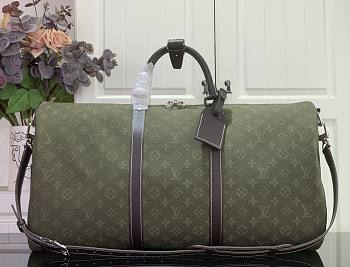 Colestore Louis Vuitton Keepall Bandoulière 50 Khaki Green Monogram Surplus jacquard textile 50 x 29 x 23 cm