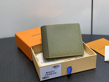 Colestore Louis Vuitton Multiple Wallet Khaki Green/Olive Green Taiga cowhide leather 11.5 x 9 x 1.5 cm