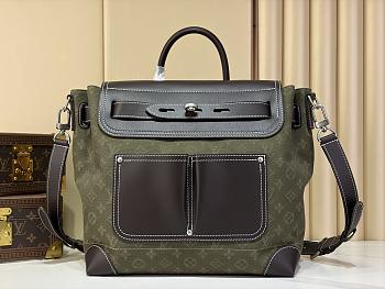 Colestore Louis Vuitton Steamer 30 Khaki Green Monogram Surplus Jacquard 32 x 33 x 14 cm
