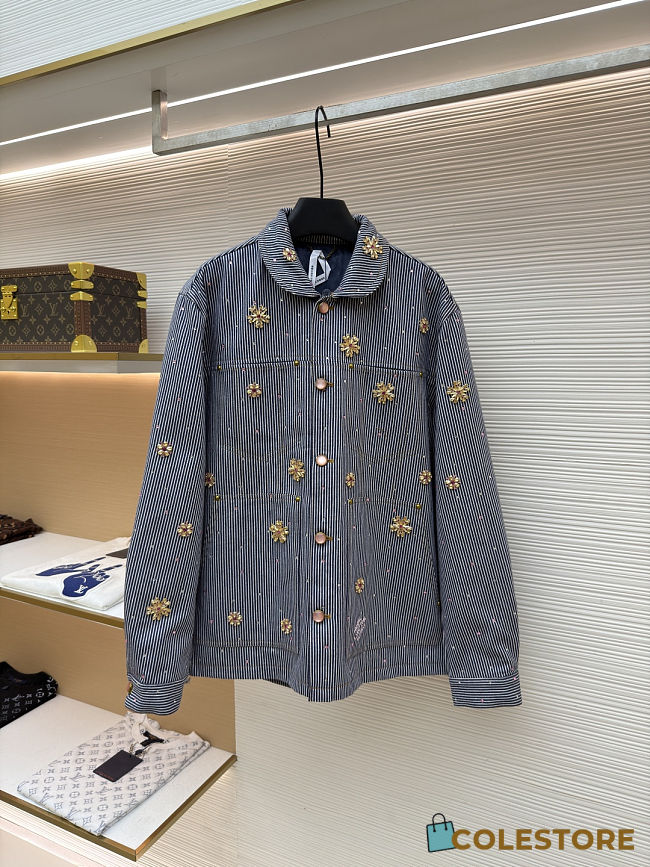 Colestore Louis Vuitton Embellished Workwear Jacket Indigo - 1